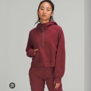 Lululemon Scuba Oversized Half-Zip Hoodie Red Burgundy